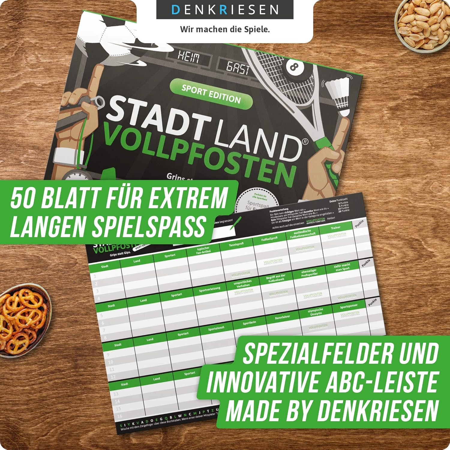 Stadt Land Vollpfosten 'Heimspiel' Fußball Edition Spielbloc
