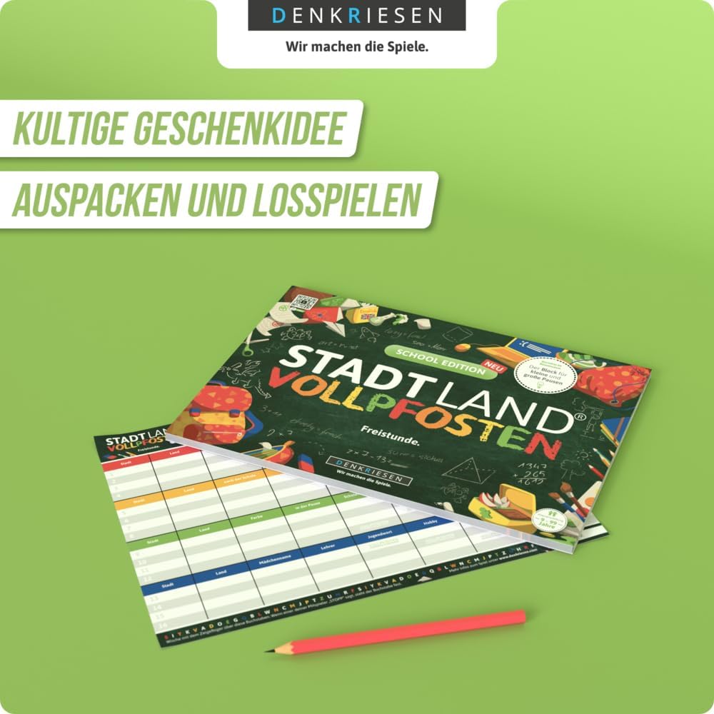 Stadt Land Vollpfosten 'Freistunde' School Edition Spielbloc