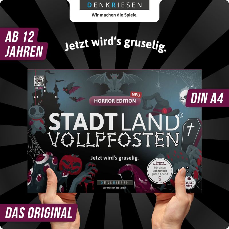 Stadt Land Vollpfosten HORROR EDITION Spielblock