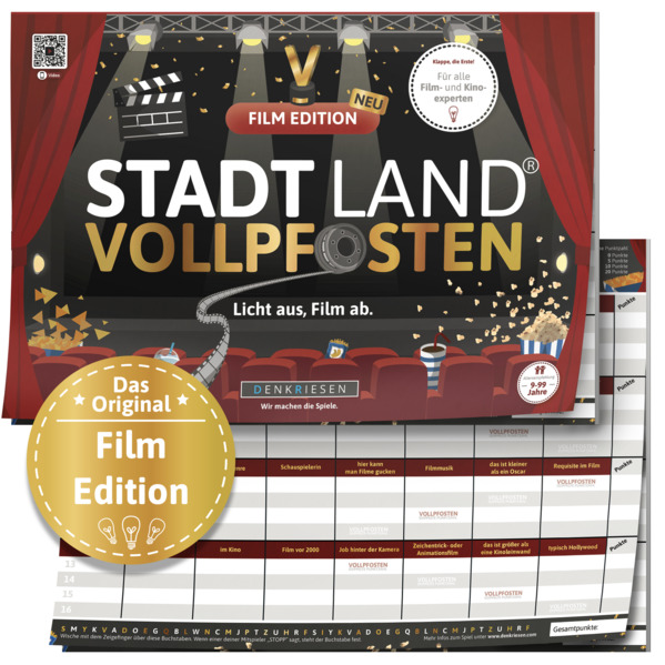 Stadt Land Vollpfosten 'Licht aus, Film ab' Spielblock