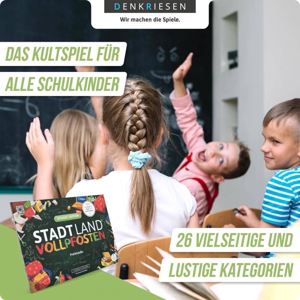 Stadt Land Vollpfosten 'Freistunde' School Edition Spielbloc