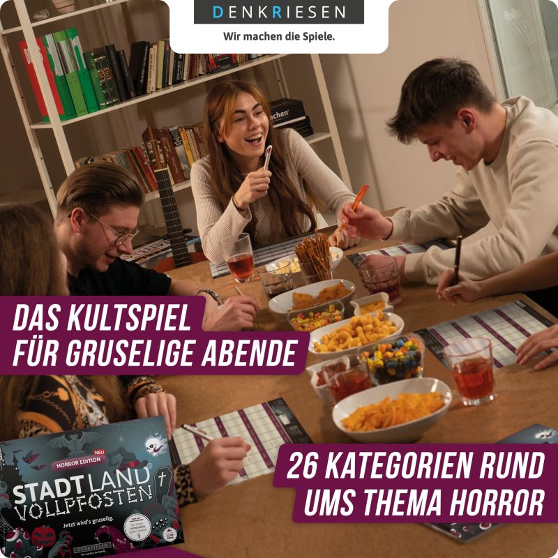 Stadt Land Vollpfosten HORROR EDITION Spielblock