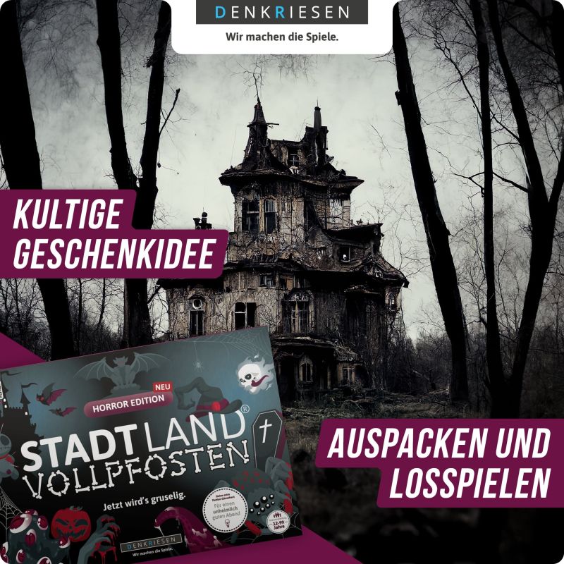 Stadt Land Vollpfosten HORROR EDITION Spielblock