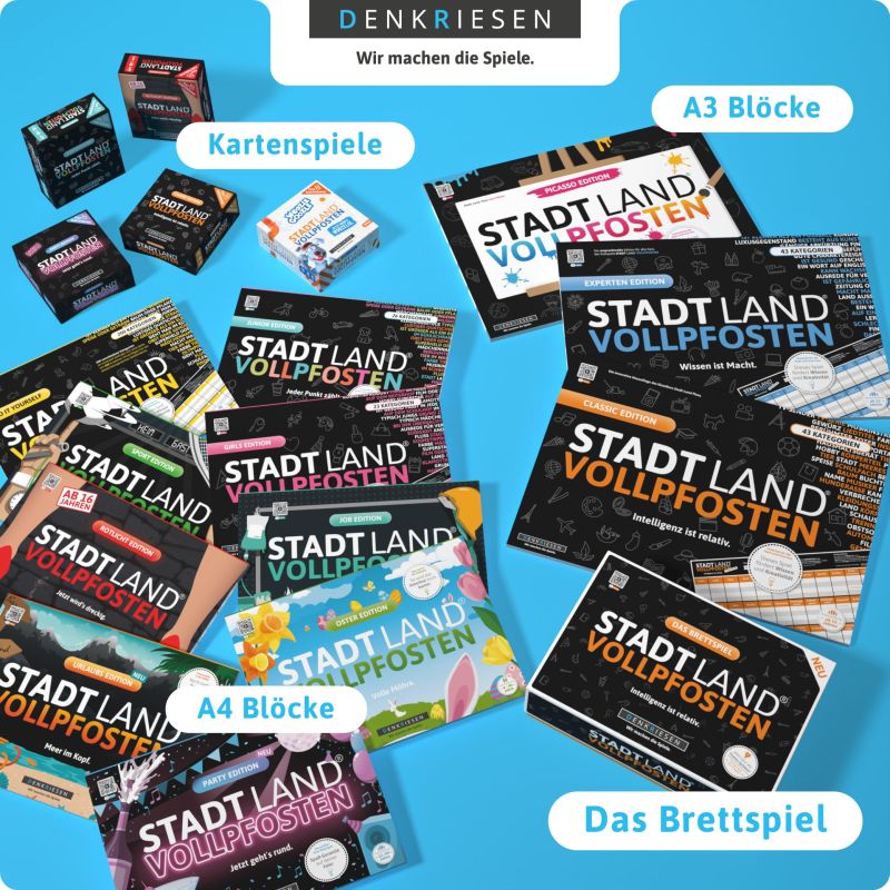 Stadt Land Vollpfosten HORROR EDITION Spielblock