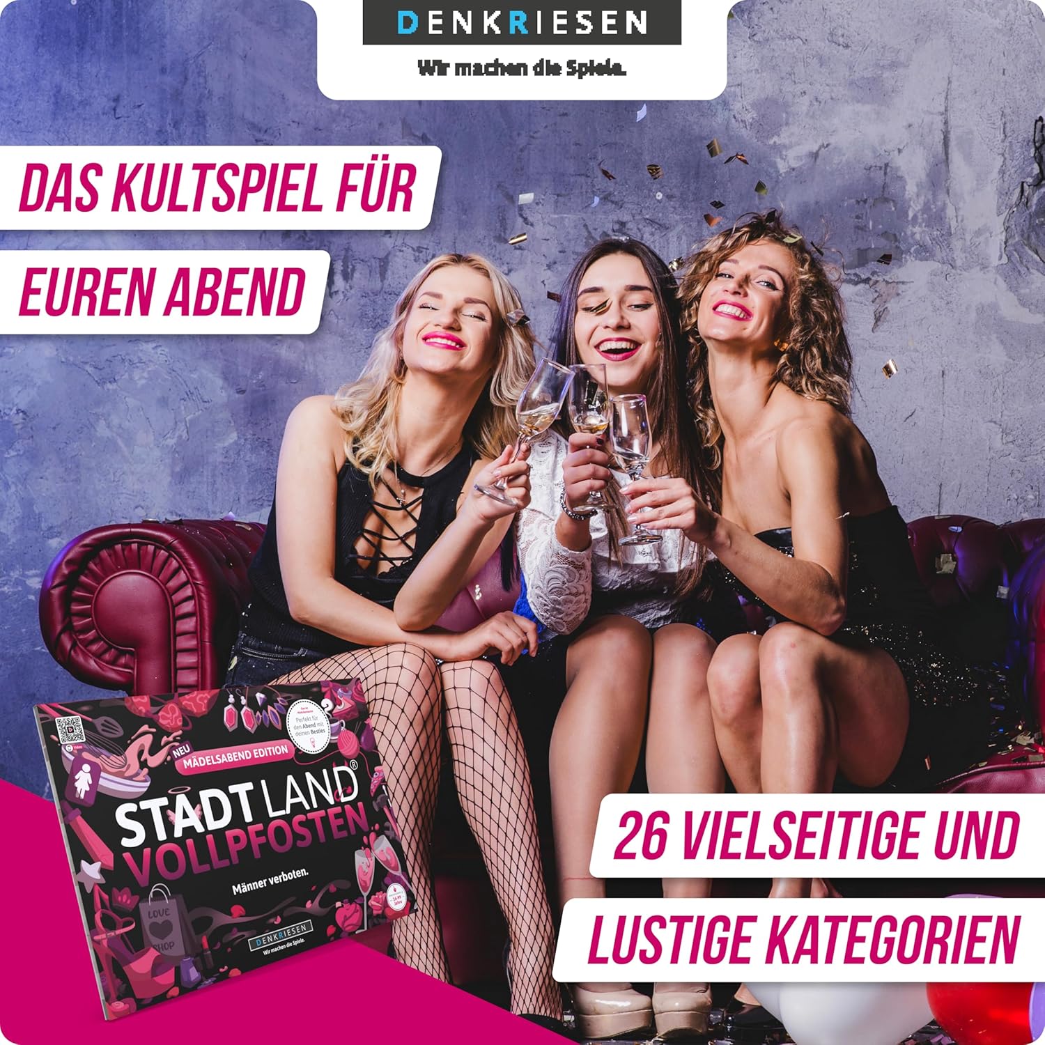 Stadt Land Vollpfosten 'Männer verboten' Mädelsabend Edition