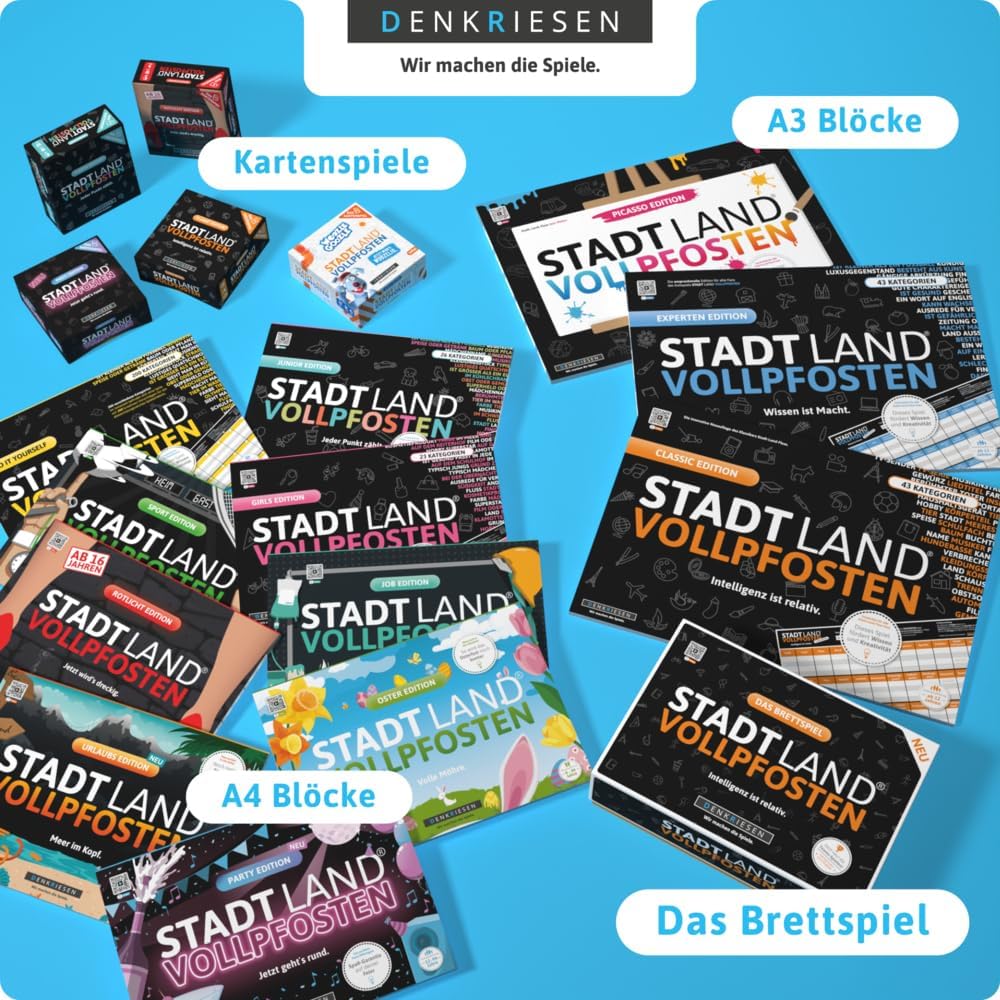Stadt Land Vollpfosten 70/80/90 EDITION Spielblock