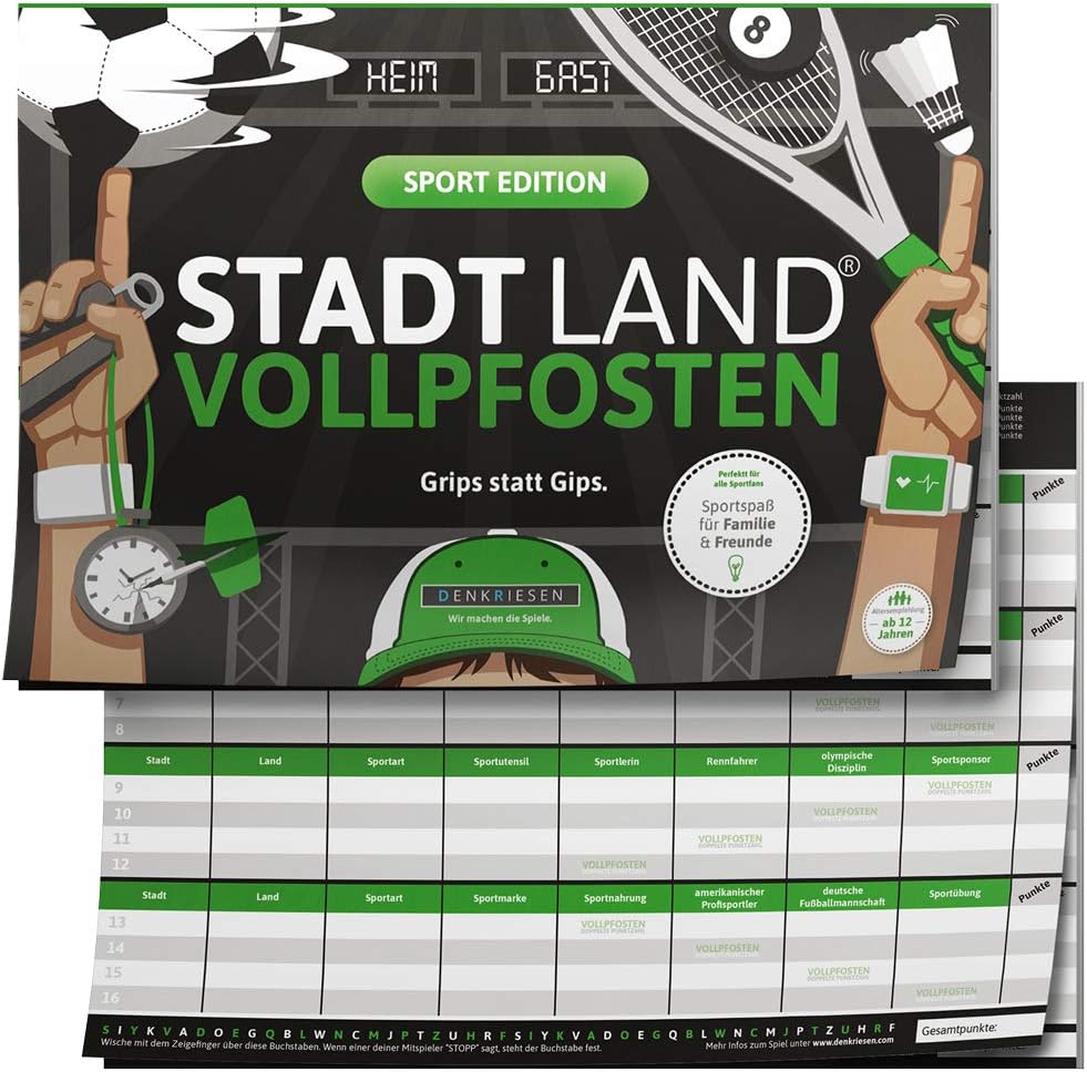 Stadt Land Vollpfosten 'Heimspiel' Fußball Edition Spielbloc