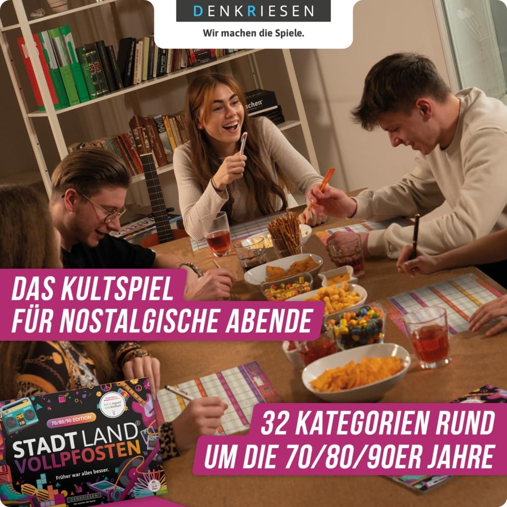 Stadt Land Vollpfosten 70/80/90 EDITION Spielblock