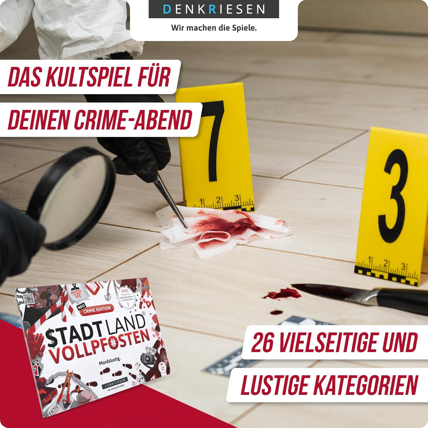 Stadt Land Vollpfosten 'Mordlustig' Crime Edition Spielblock