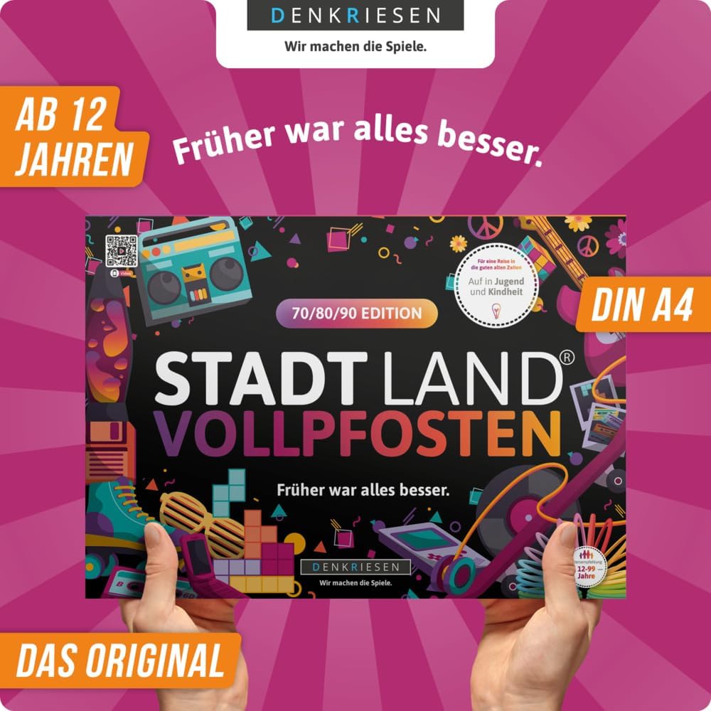 Stadt Land Vollpfosten 70/80/90 EDITION Spielblock