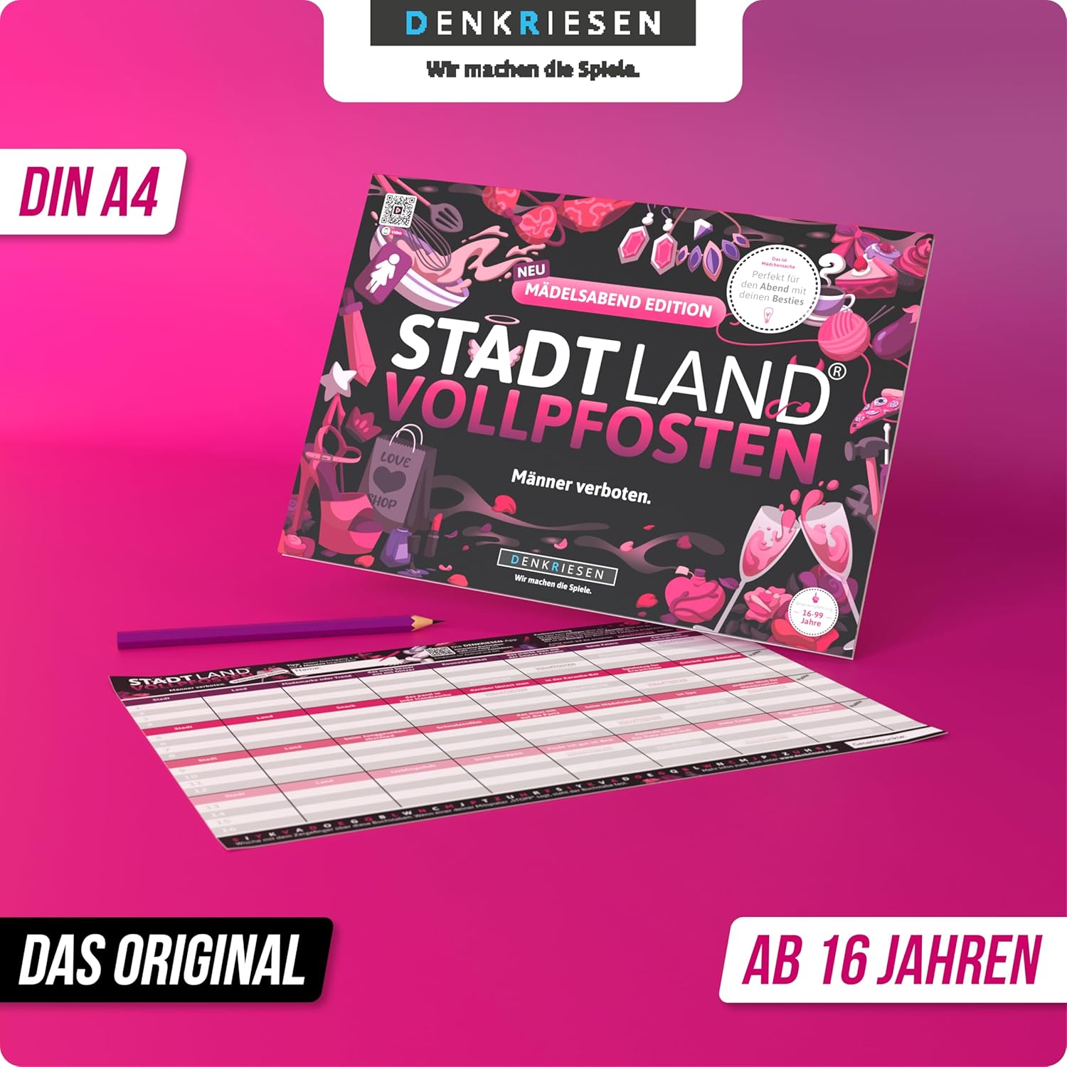 Stadt Land Vollpfosten 'Männer verboten' Mädelsabend Edition