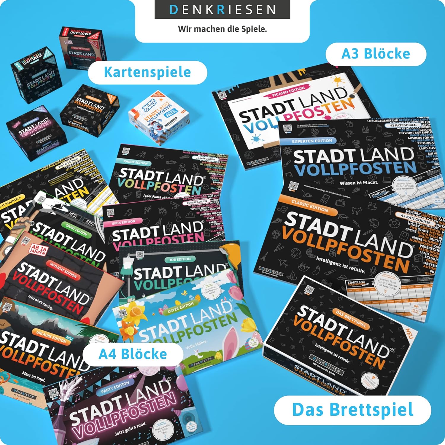 Stadt Land Vollpfosten GRILLPARTY EDITION Spielblock