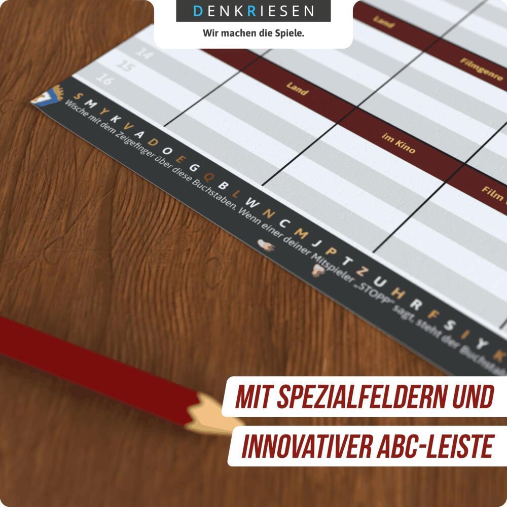 Stadt Land Vollpfosten 'Licht aus, Film ab' Spielblock